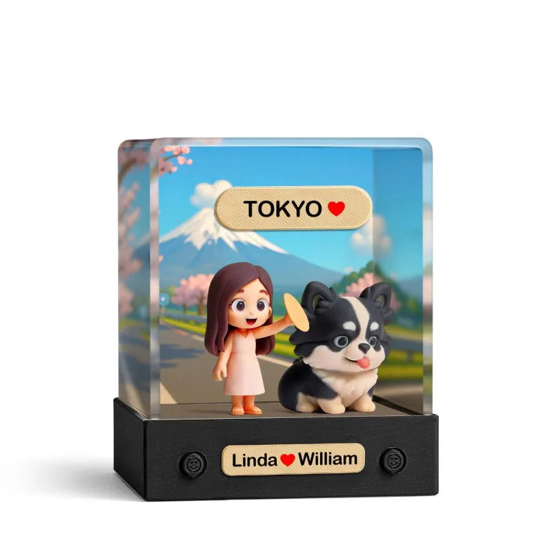 Custom 3D Mini Figure From Your Photo Personalized Background Toy Figure with Acrylic Box Decoration Gifts For Him/Her