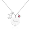 Personalized Unicorn Necklace with Birthstone Name Necklace Birthday Gift for Girls