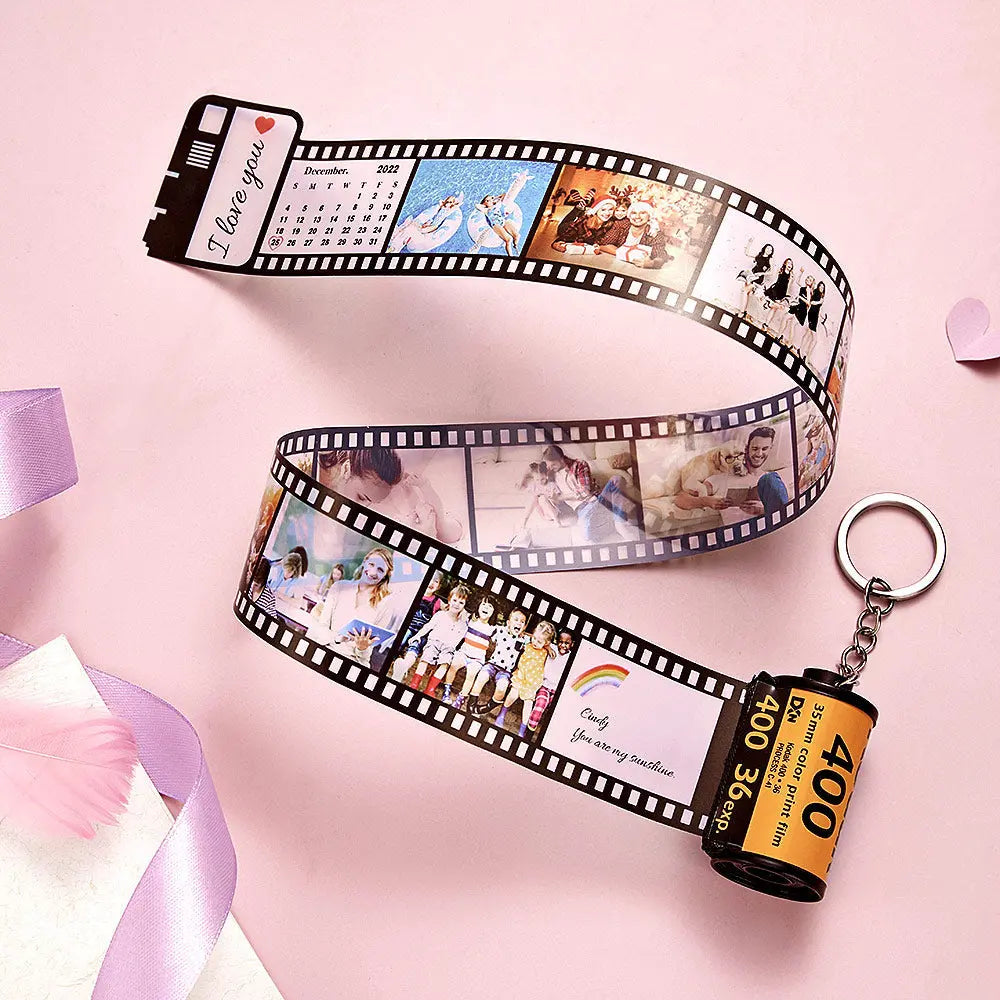 Personalizowany brelok z rolką filmową na prezent dla bliskich na urodziny i rocznice