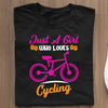 Koszulka Rowerowa Z Nadrukiem  Just A Girl Who Loves  Cycling