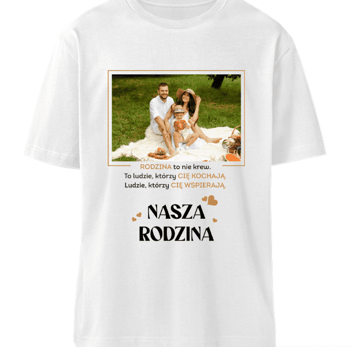 Personalizowana koszulka dla rodziny z własnym zdjęciem i napisem