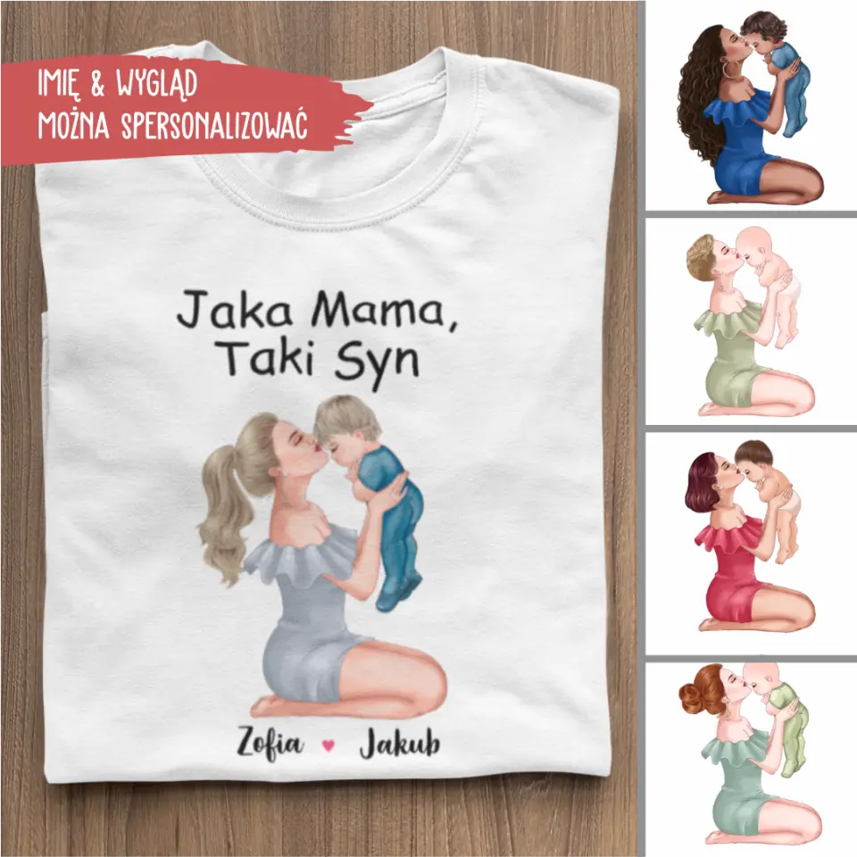 Koszulka Prezent Na Dzien Mamy Jaka Mama, Taki Syn