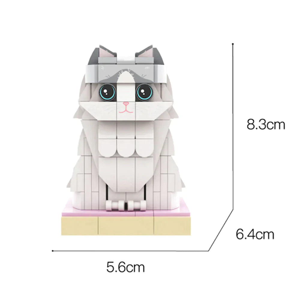 Custom Black Cat Brick Figures Fully Body Customizable 1 Cat Photo Small Particle Block Customized Cat Only