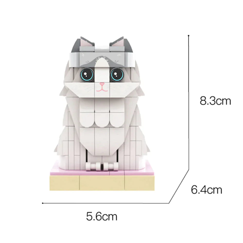 Custom Orange Cat Brick Figures Fully Body Customizable 1 Cat Photo Small Particle Block Customized Cat Only