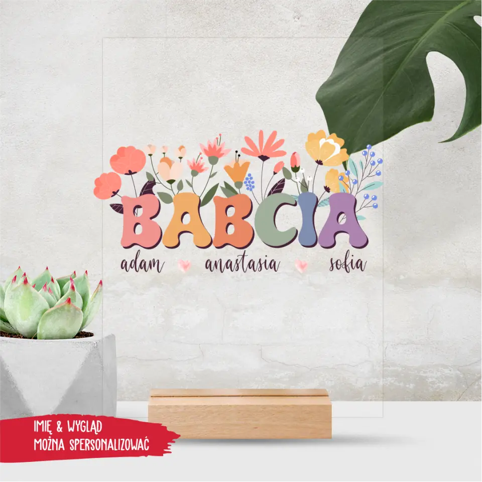 Prezenty - Babcia z kwiatami