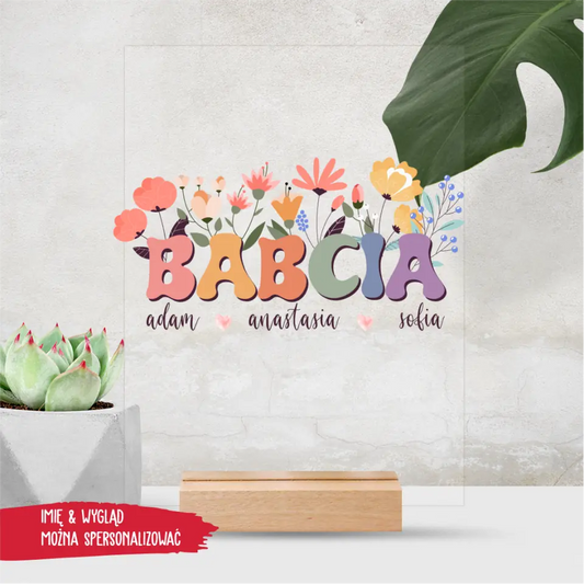 Prezenty - Babcia z kwiatami