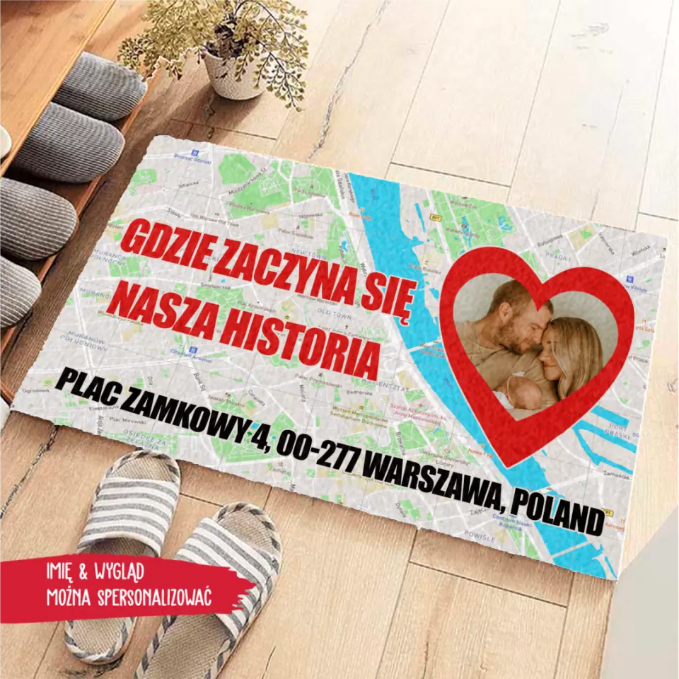 Upominek Na Dzien Chlopaka Dywanik Gdzie zaczyna się nasza historia