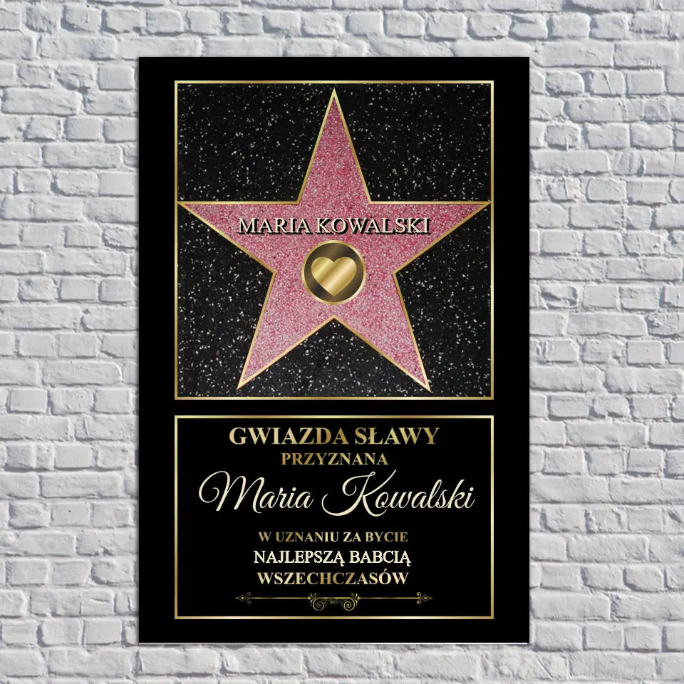 Gwiazda sławy przyznana Maria Kowalski w uznaniu za bycie najlepszą babcią wszechczasów
