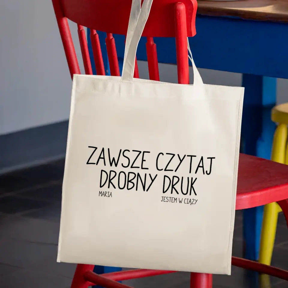 Zawsze czytaj drobny druk. Jestem w ciąży