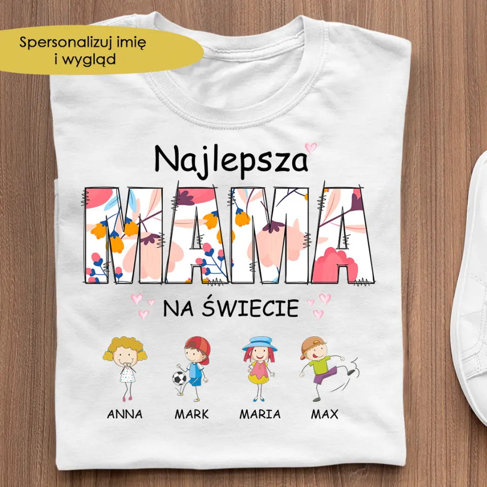 Najlepsza mama na świecie z imionami dzieci