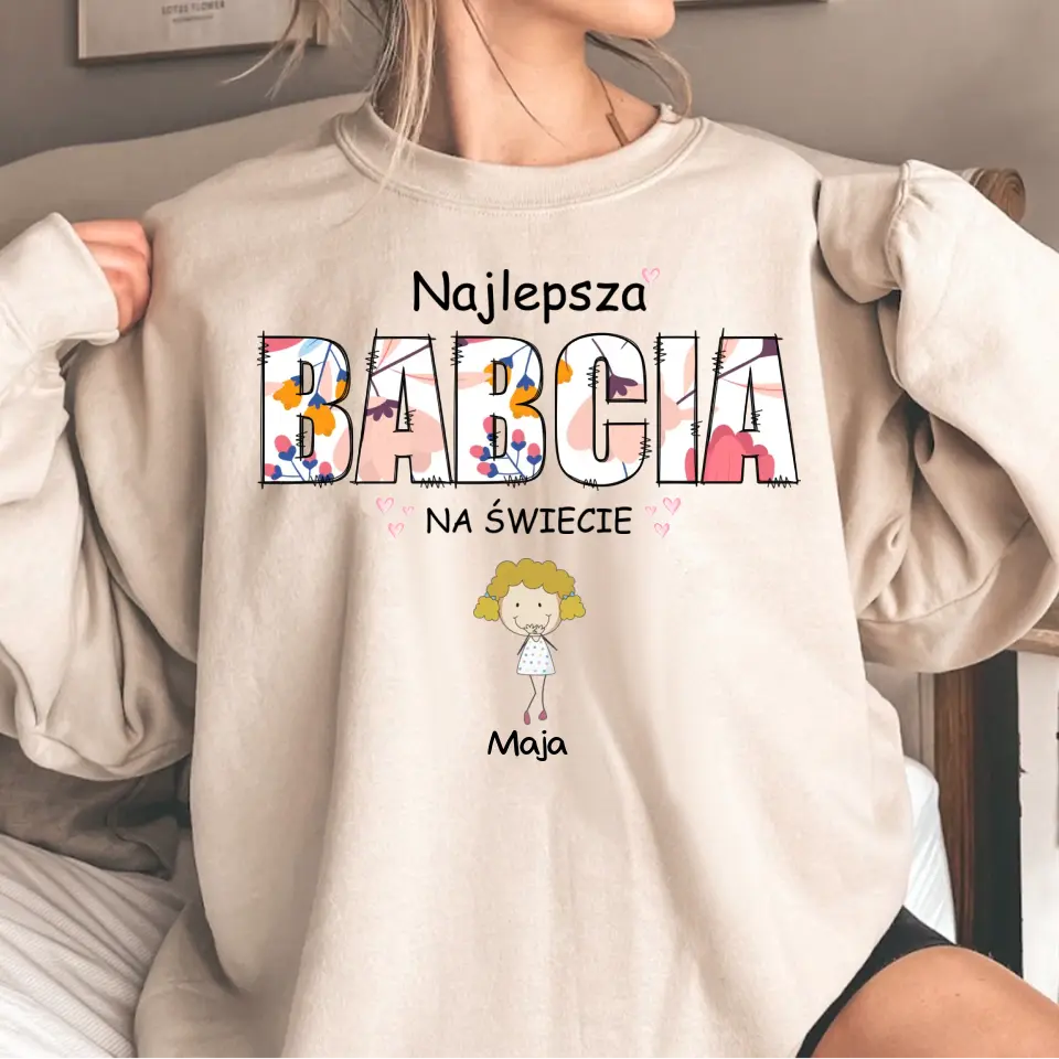 Najlepsza babcia na świecie z imionami dzieci