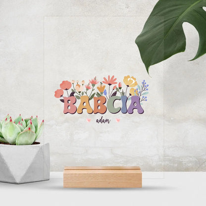 Babcia z kwiatami