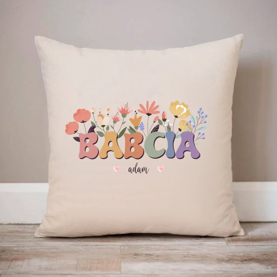Babcia z kwiatami