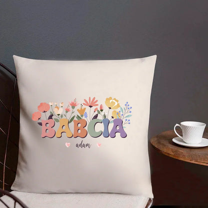 Babcia z kwiatami