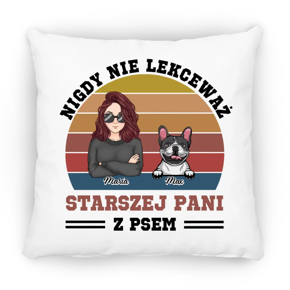 Bluza Unisex - Nigdy nie lekceważ starszej pani z psem