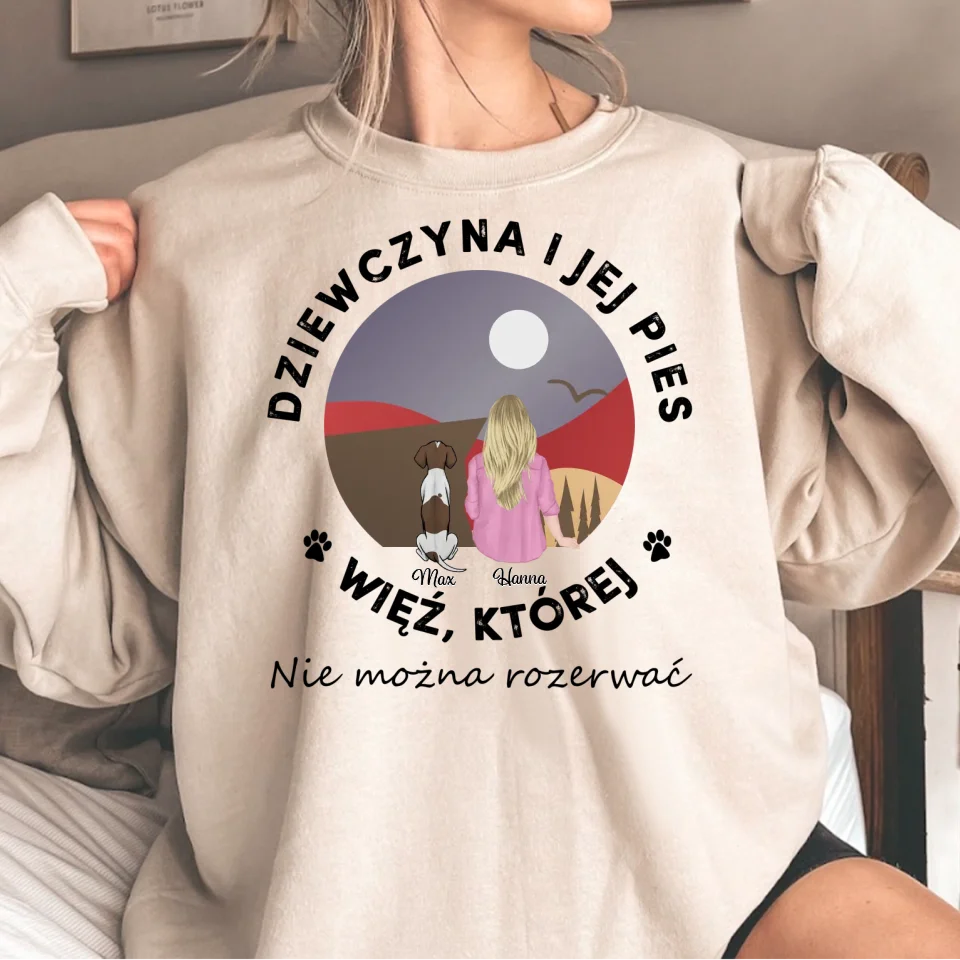 Bluza Unisex - Dziewczyna i jej pies. Więź