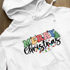 Bluza z kapturem Merry Christmas Retro Christmas Doodle Dots