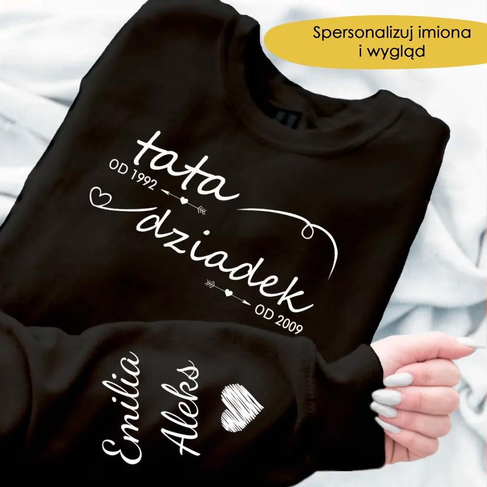 Prezent Na Dzień Dziadka Bluza Z Personalizowanym Rękawem Historia w Detalu