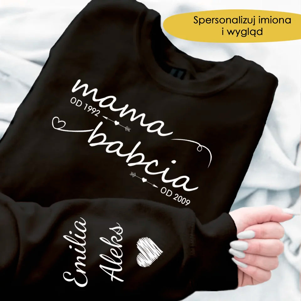 Prezent Dla Babci Bluza Z Personalizowanym Rękawem Kolorowe Wspomnienia