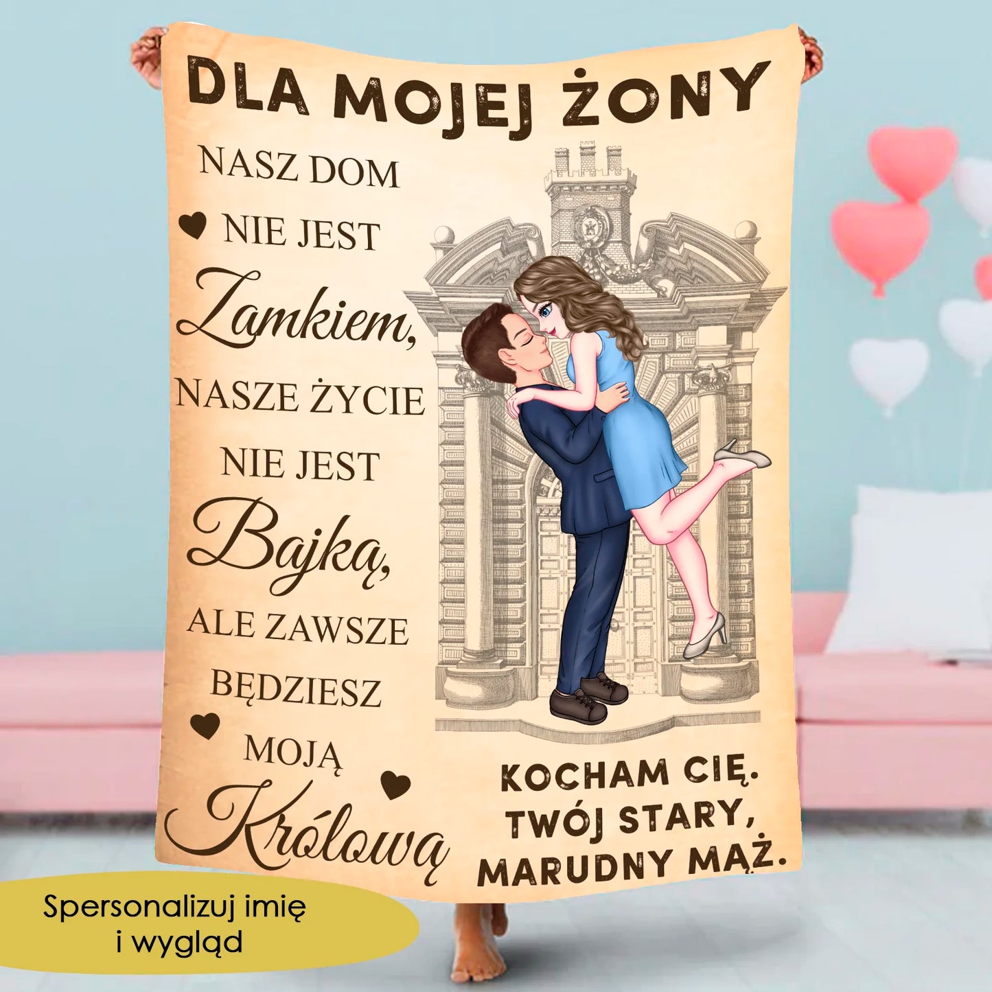 Kocham Cię. Twój stary, marudny mąż.