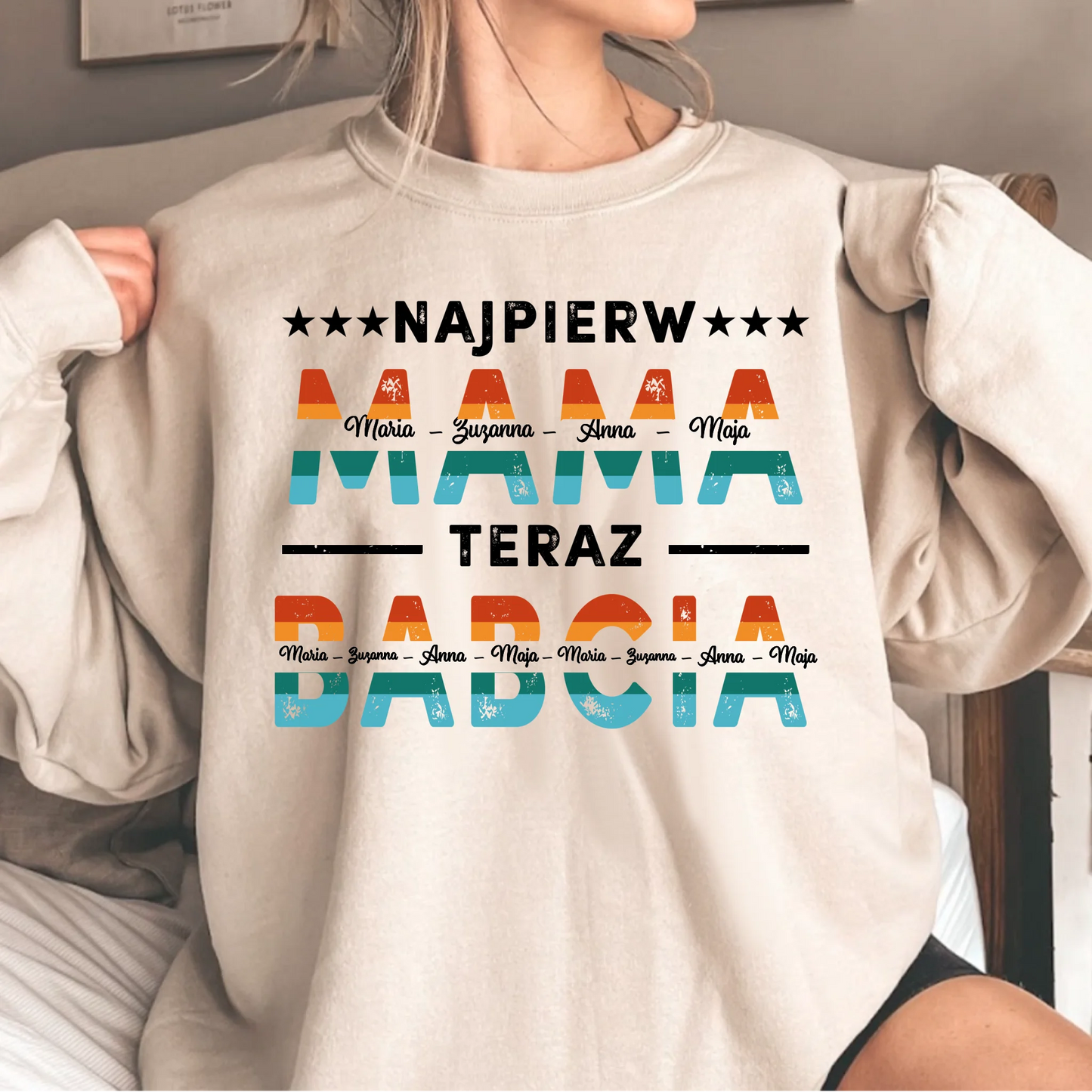 Szkło kwadratowe - Prezent Najpierw Mama, Teraz Babcia