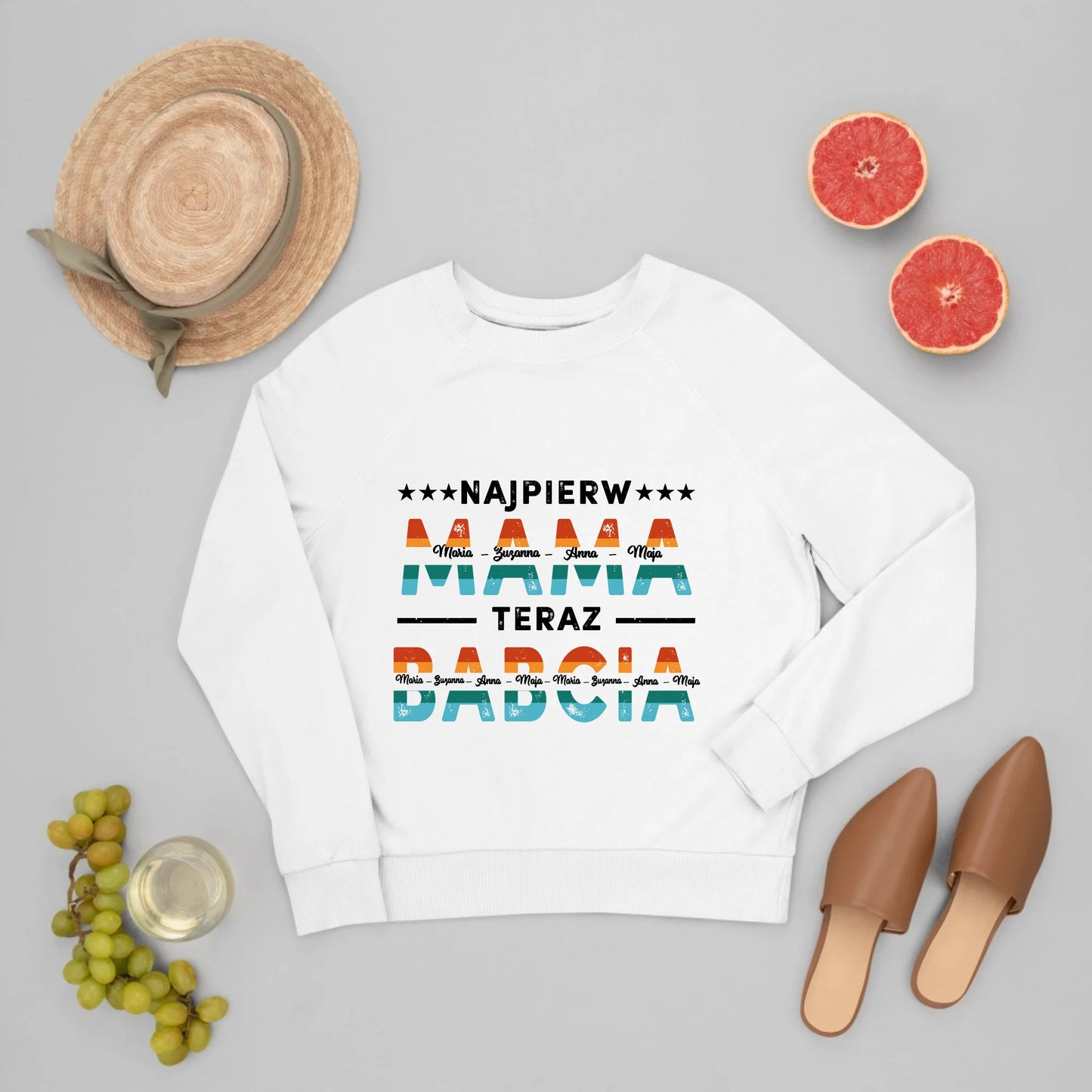 Szkło kwadratowe - Prezent Najpierw Mama, Teraz Babcia