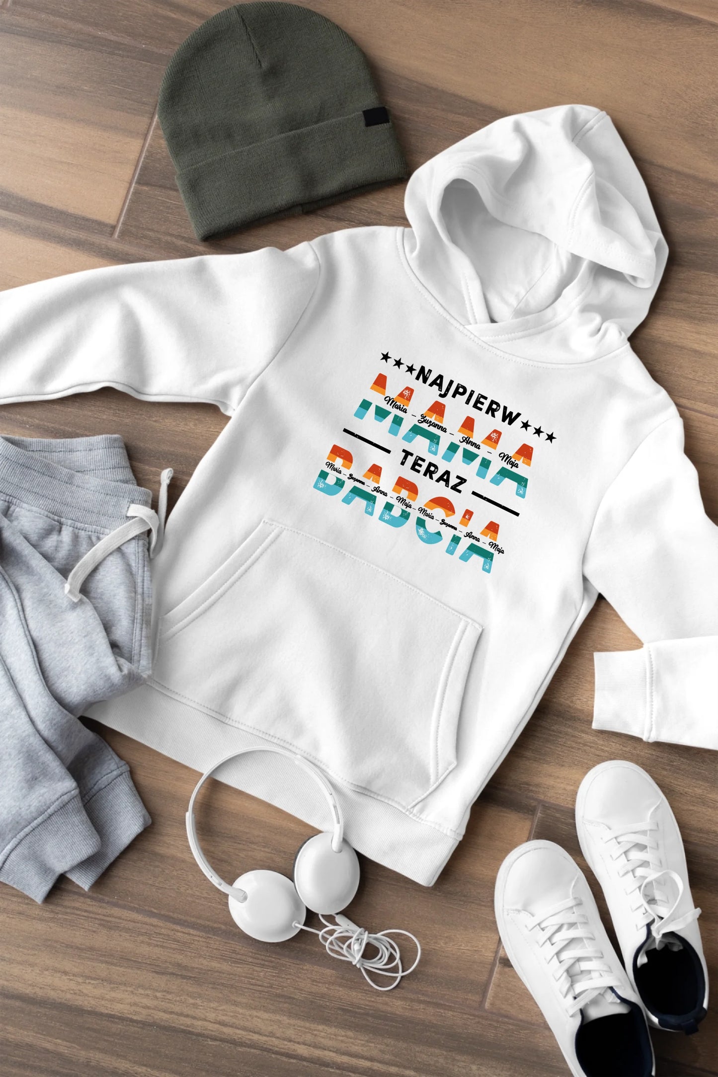 Szkło kwadratowe - Prezent Najpierw Mama, Teraz Babcia