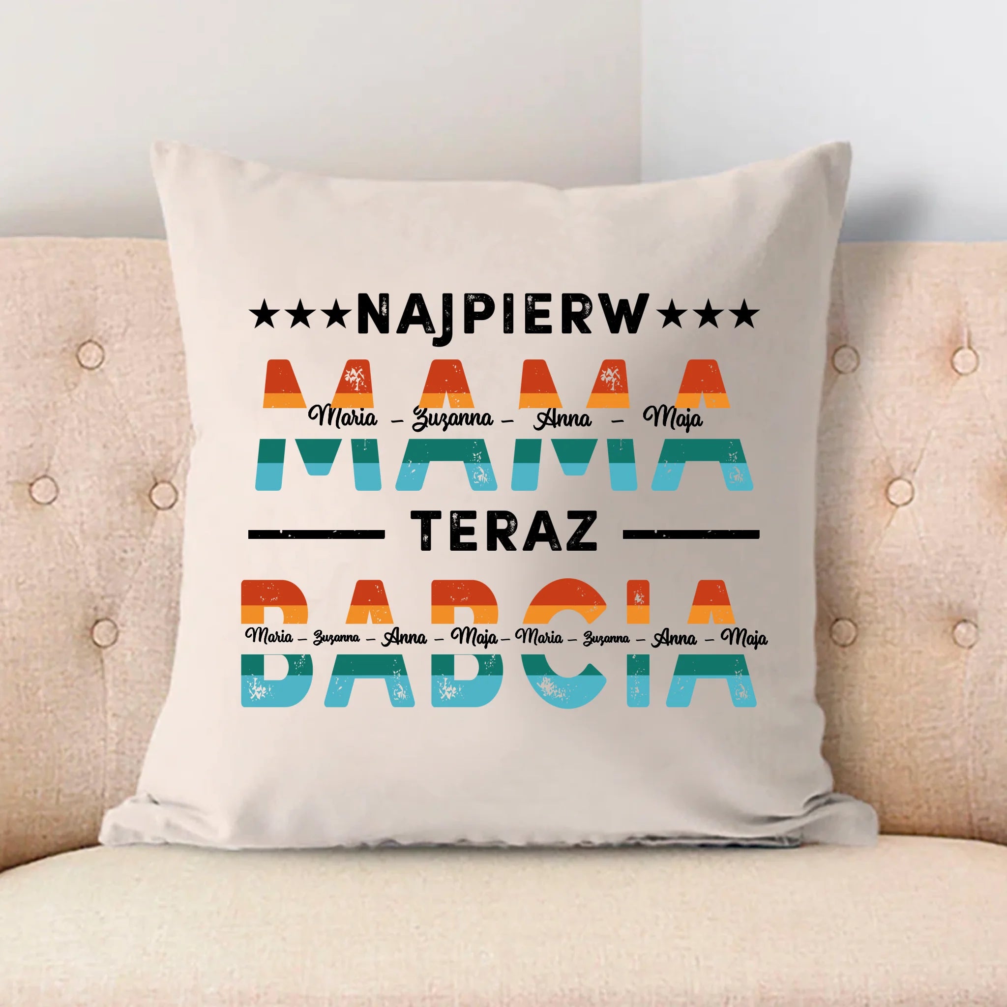 Szkło kwadratowe - Prezent Najpierw Mama, Teraz Babcia