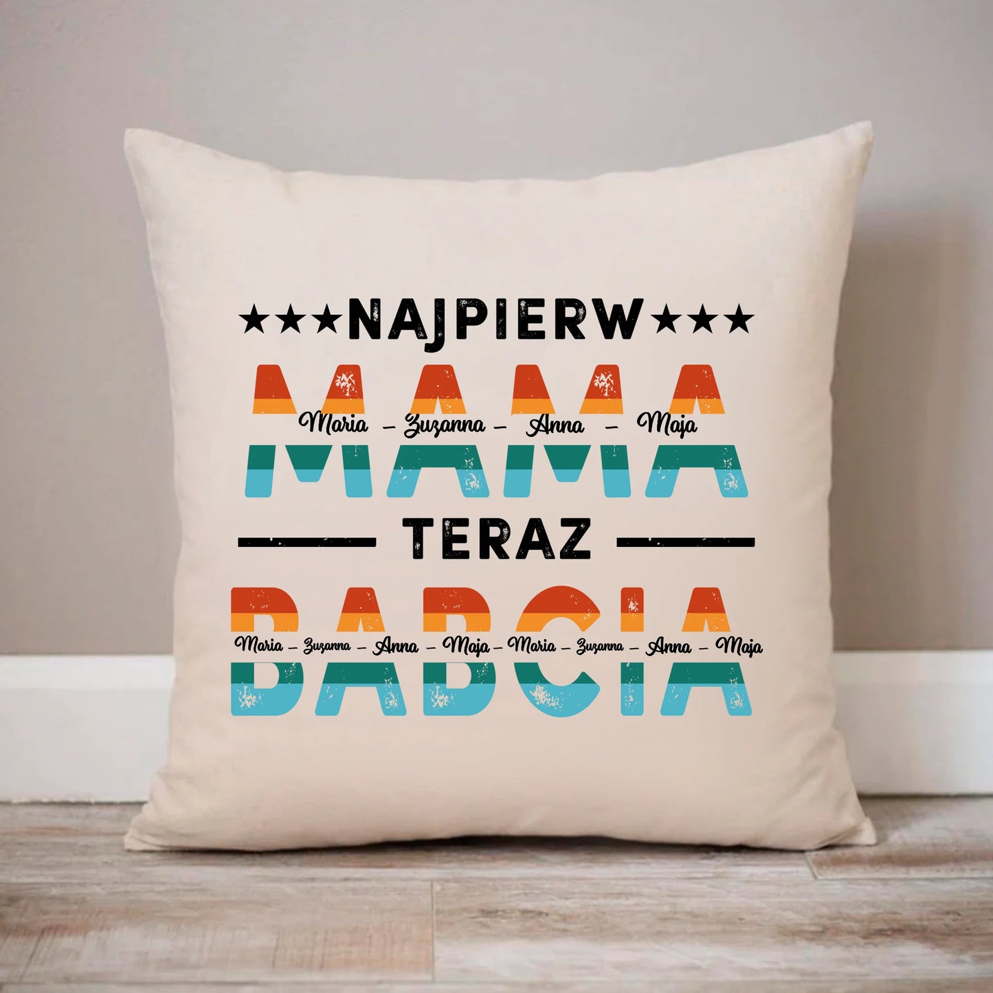 Szkło kwadratowe - Prezent Najpierw Mama, Teraz Babcia