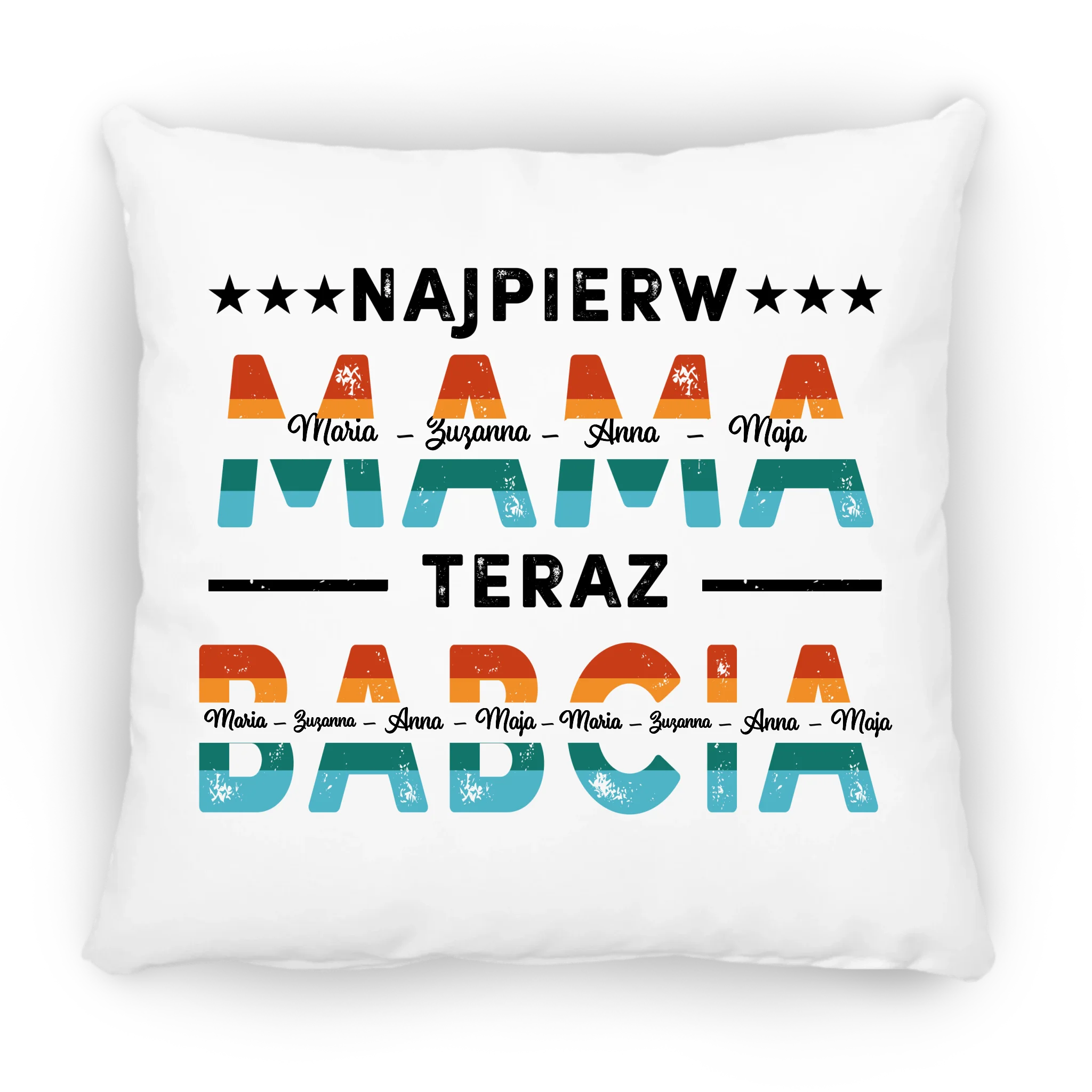 Szkło kwadratowe - Prezent Najpierw Mama, Teraz Babcia