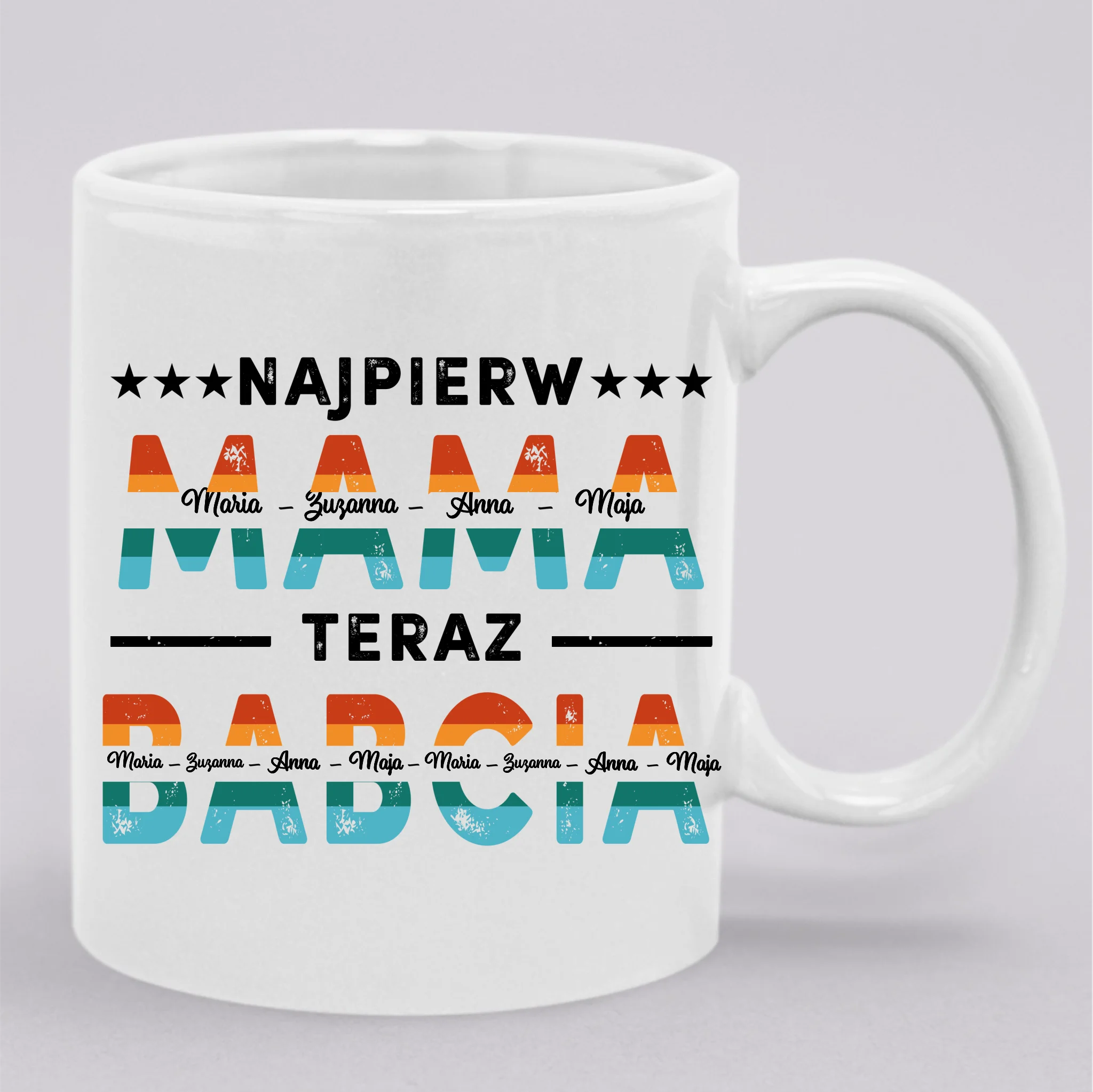 Szkło kwadratowe - Prezent Najpierw Mama, Teraz Babcia