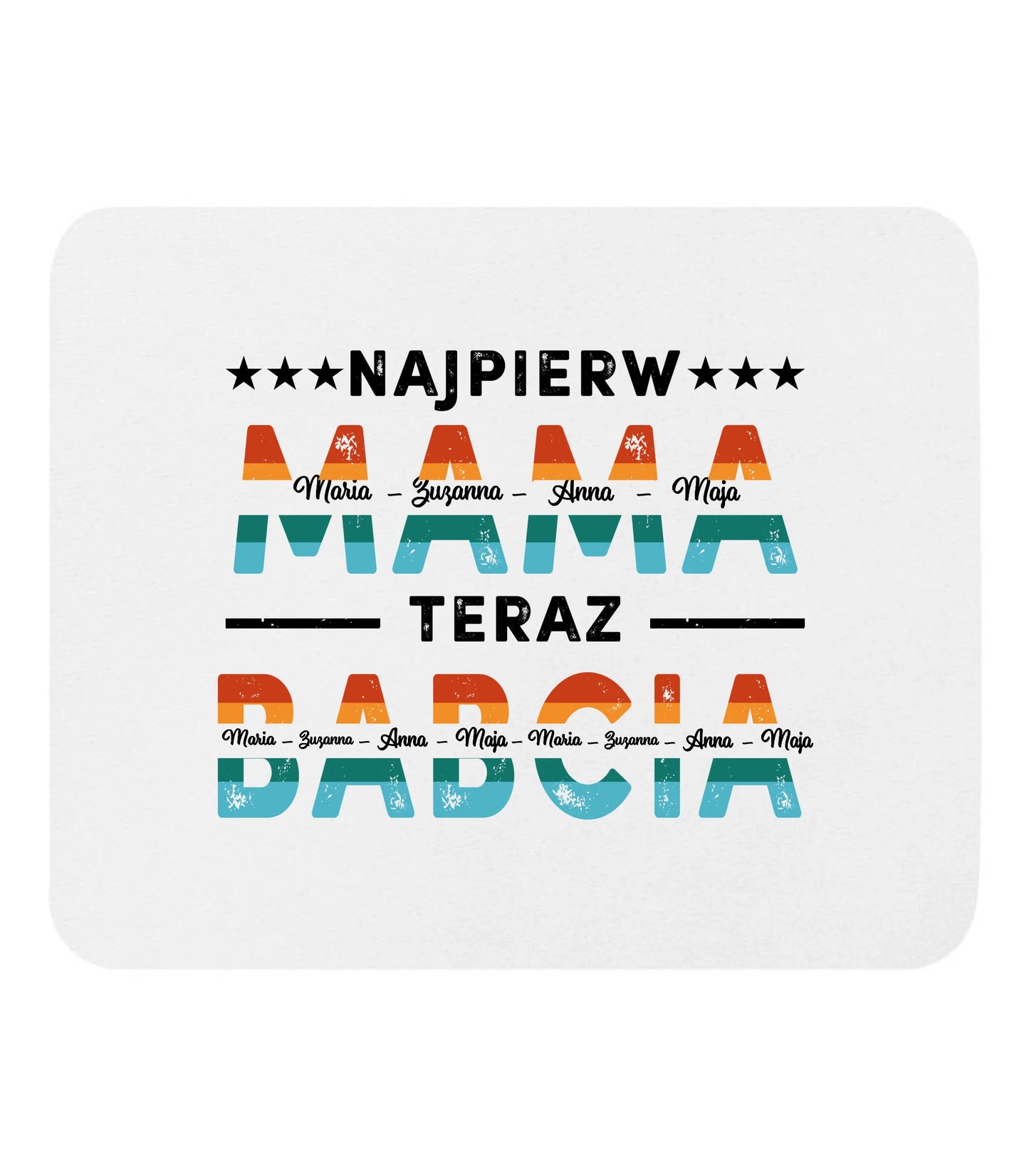 Szkło kwadratowe - Prezent Najpierw Mama, Teraz Babcia