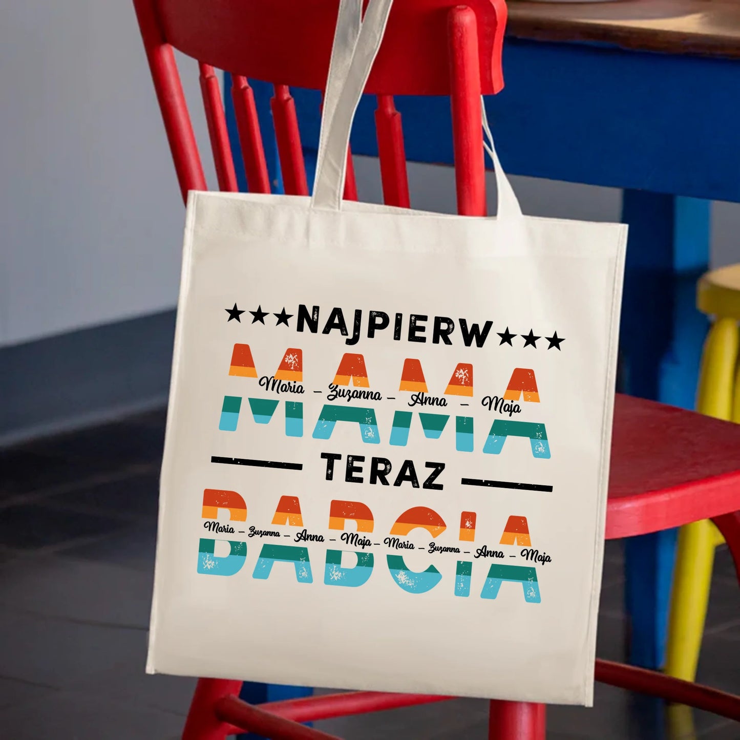 Szkło kwadratowe - Prezent Najpierw Mama, Teraz Babcia