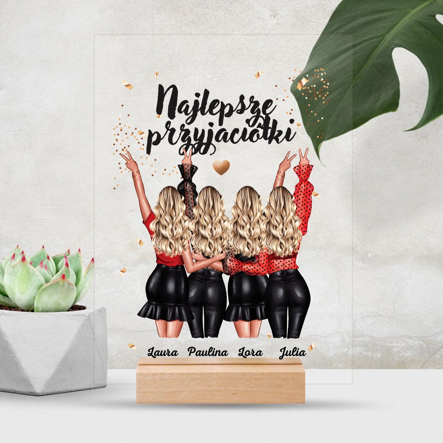 Pocztówka akrylowa z napisem "Najlepsze przyjaciółki"