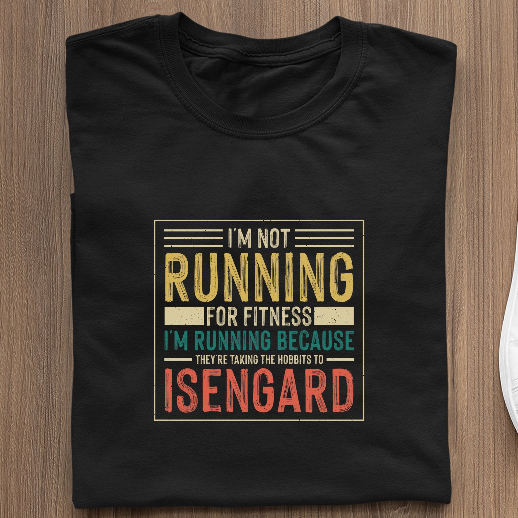 Koszulki Dla Biegaczy Z Nadrukiem  I'm Running Because They're Talking The Habits To Isengard