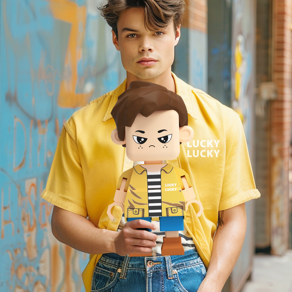 Fully Customizable Cute Giant Minifigs Personalized Full-Body Brick Figure Gift for Him