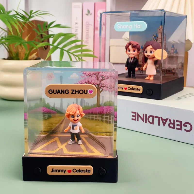 Personalizowana figurka 3D z Twojego zdjęcia w pudełku na prezent dla niej/niego