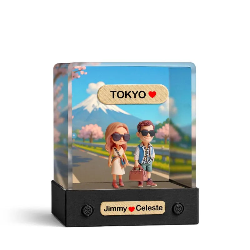 Custom 3D Mini Figure From Your Photo Personalized Background Toy Figure with Acrylic Box Decoration Gifts For Him/Her
