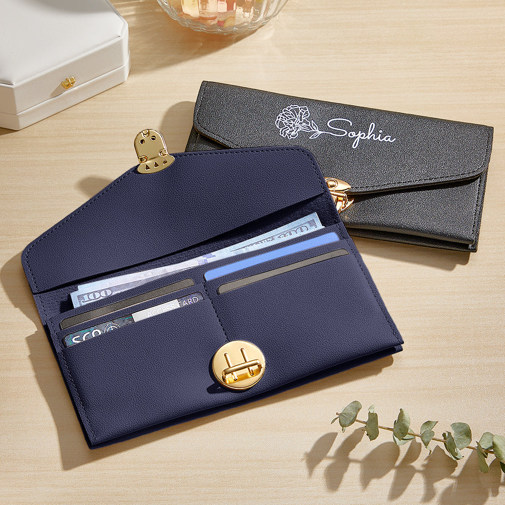 Portfel na Dzień Babci - prezent dla babci z imieniem i kwiatem urodzinowym