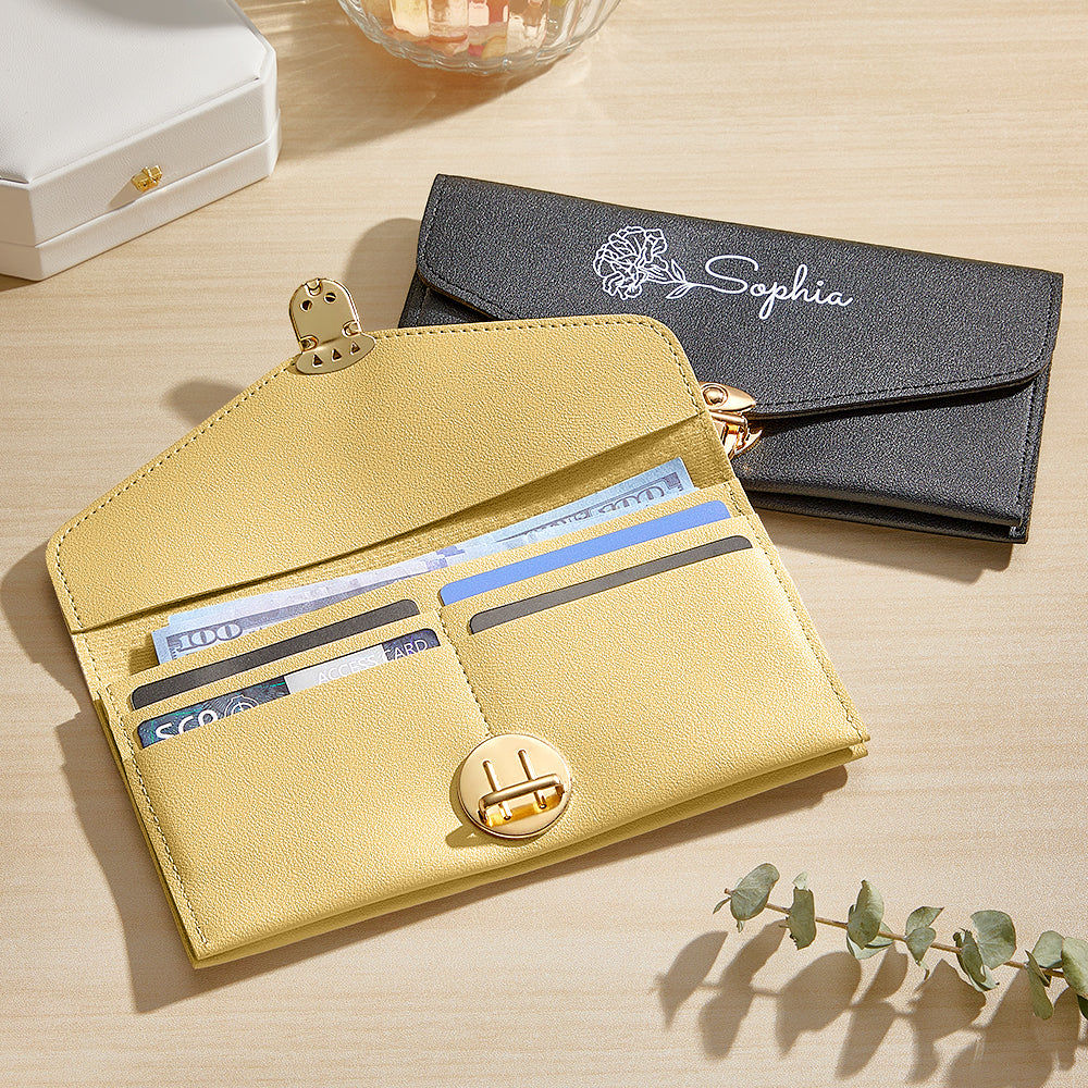 Portfel na Dzień Babci - prezent dla babci z imieniem i kwiatem urodzinowym