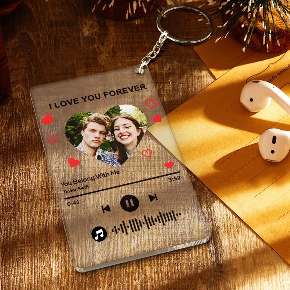 Personalizowana płyta akrylowa z kodem muzycznym na prezent dla pary