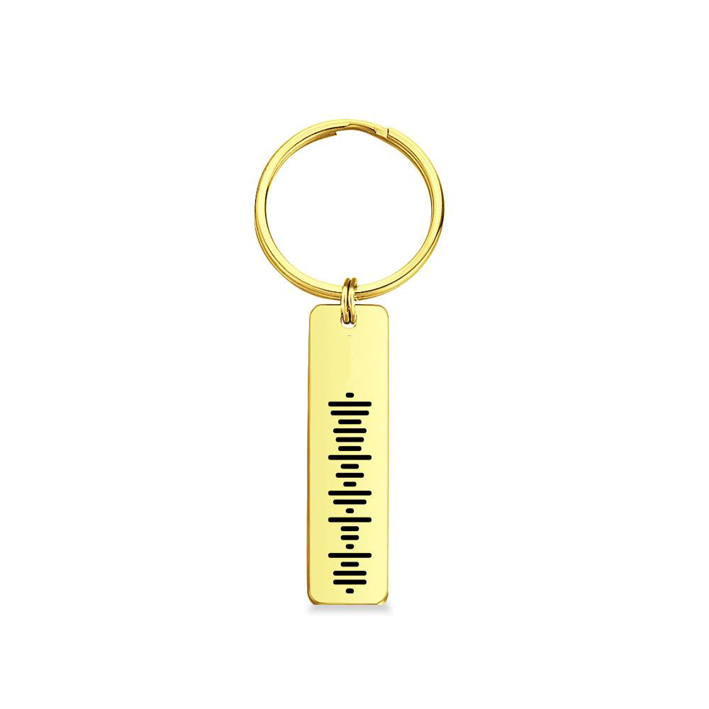 Single Side Engraved Stainless Steel Scannable Code Music Keychain
