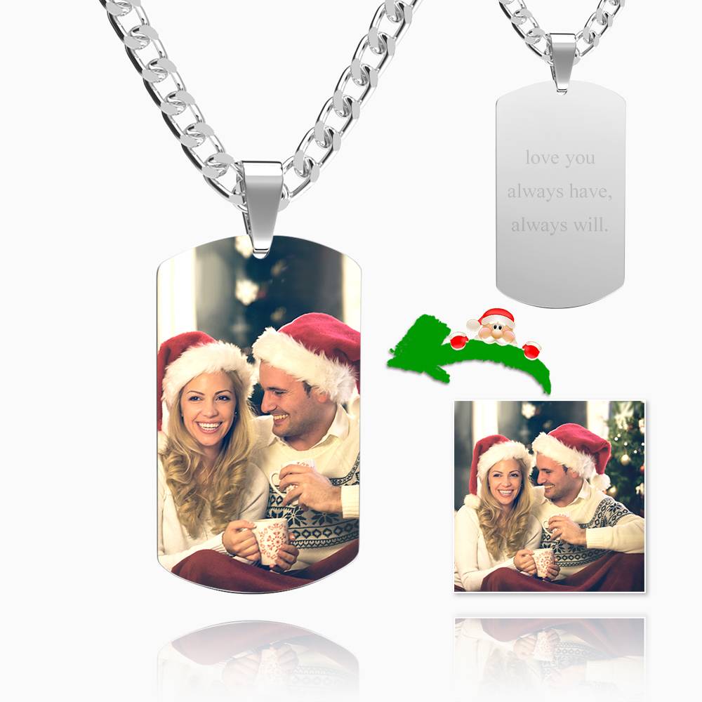 Naszyjnik Wojskowy Dog Tags ze Zdjęciem dla Mężczyzn