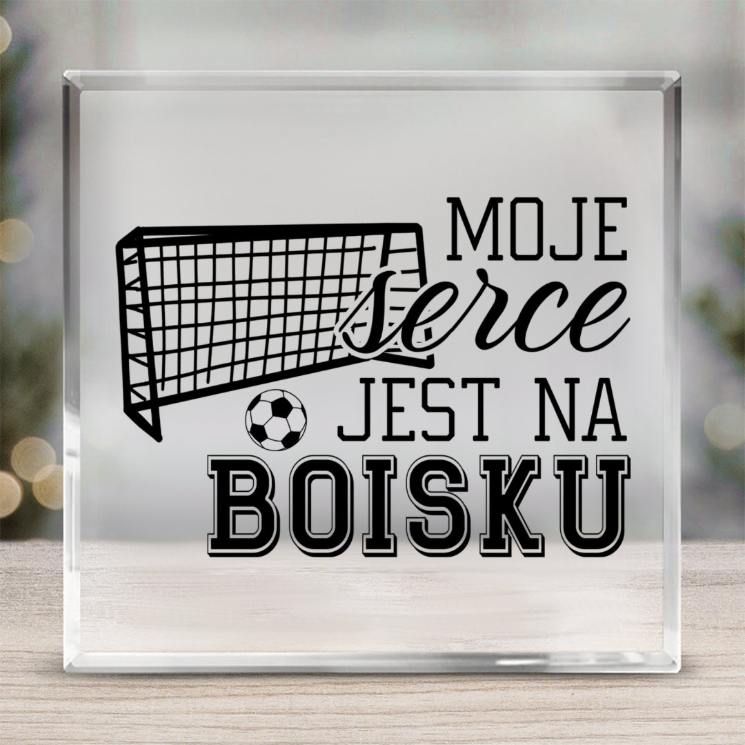 Pamiątki Piłkarskie Szkło kwadratowe Moje serce jest na boisku