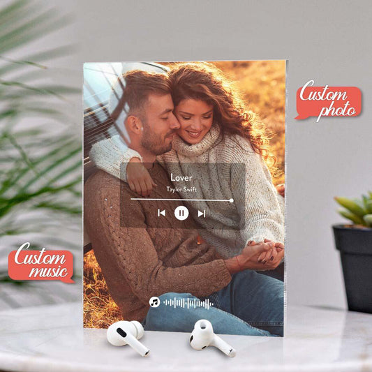 Personalizowana tablica muzyczna z kodem, prezent dla ukochanej na rocznicę