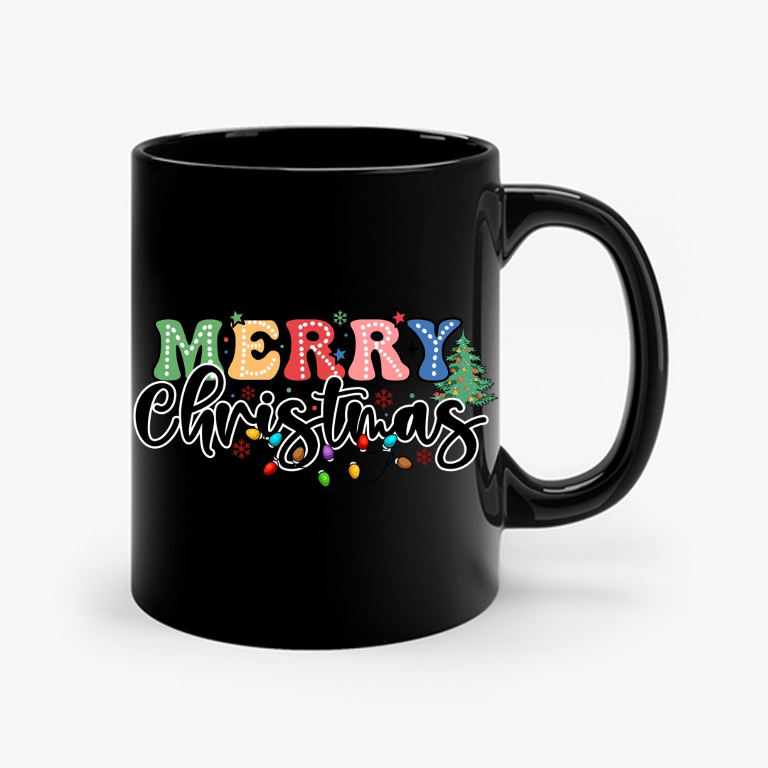 Kubek Merry Christmas Retro Christmas Doodle Dots