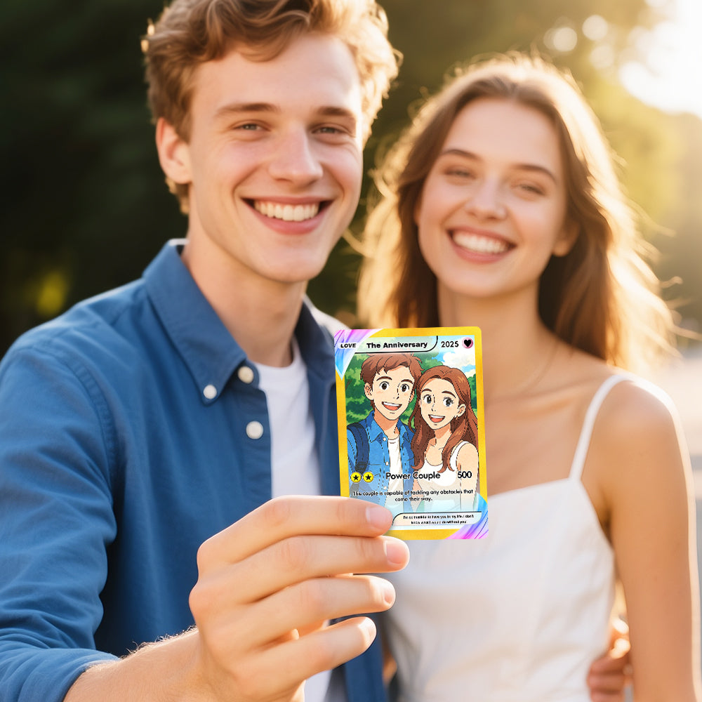 Personalizowana karta Pokémon na Walentynki dla pary, wyjątkowy prezent