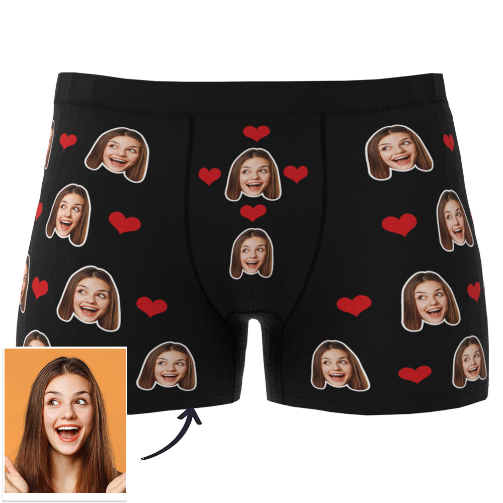 Personalizowane bokserki męskie z sercem, idealny prezent na walentynki