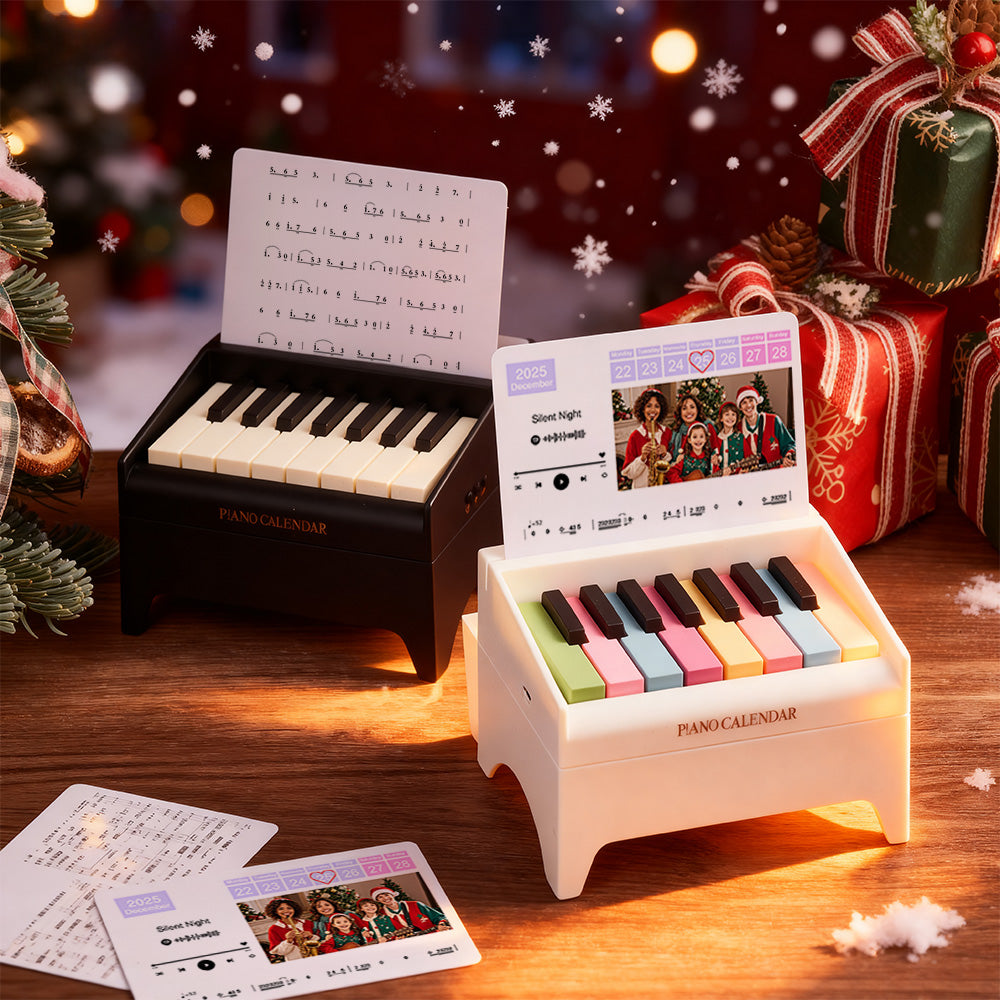 Custom Photo & Date Personalized Playable Piano Bluetooth Speaker – Birthday & Christmas Gift for Piano Lovers