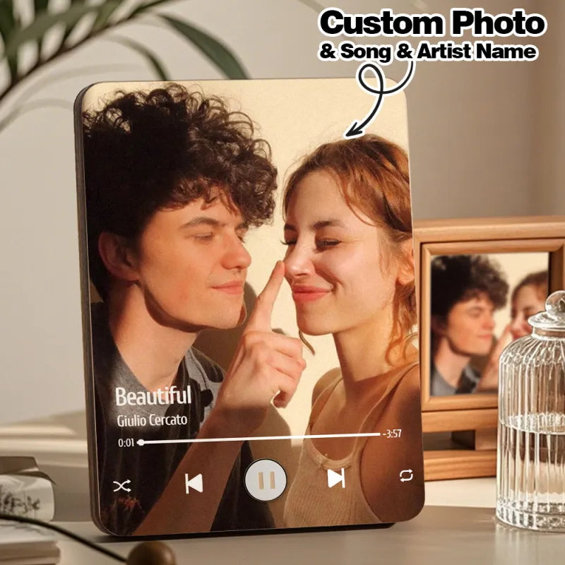 Personalizowana ramka na zdjęcia z muzyką, prezent na rocznicę ślubu